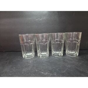 Libbey Duratuff Clear Glasses Flat Juice Glass 4.5" Tall Tumblers Set Of 4 8oz